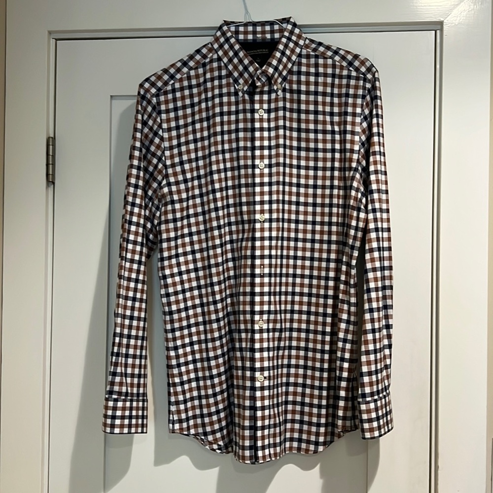 BANANA REPUBLIC Mens Long Sleeve Dress Shirt LARGE